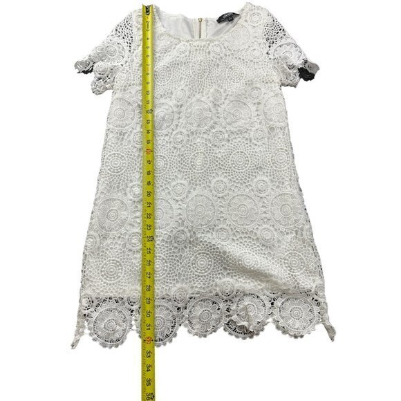LULUS FEELIN' FINE IVORY LACE DRESS SHIFT SIZE S | D1 - Picture 5 of 7